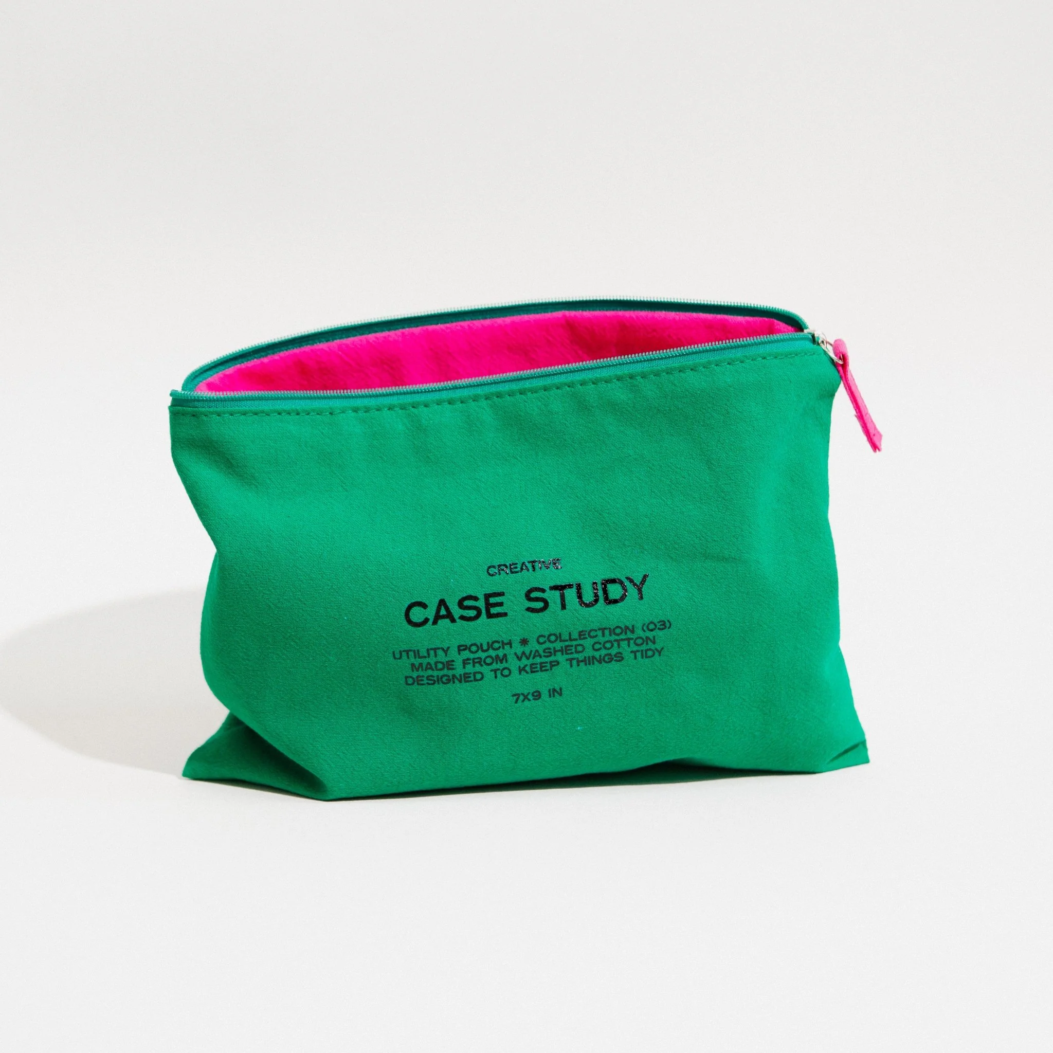 Washed Cotton Zipper Pouch - Image 4