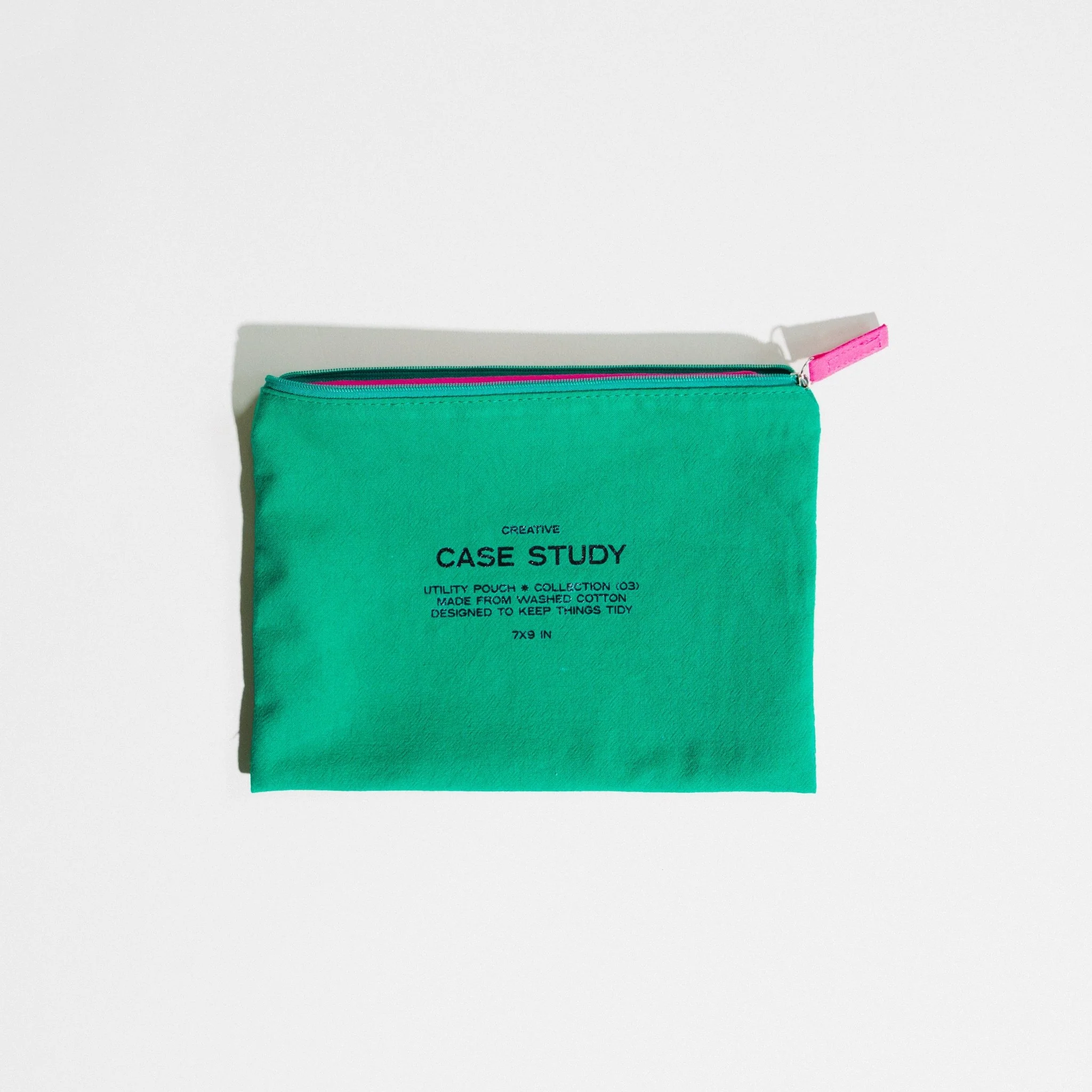 Washed Cotton Zipper Pouch - Image 7