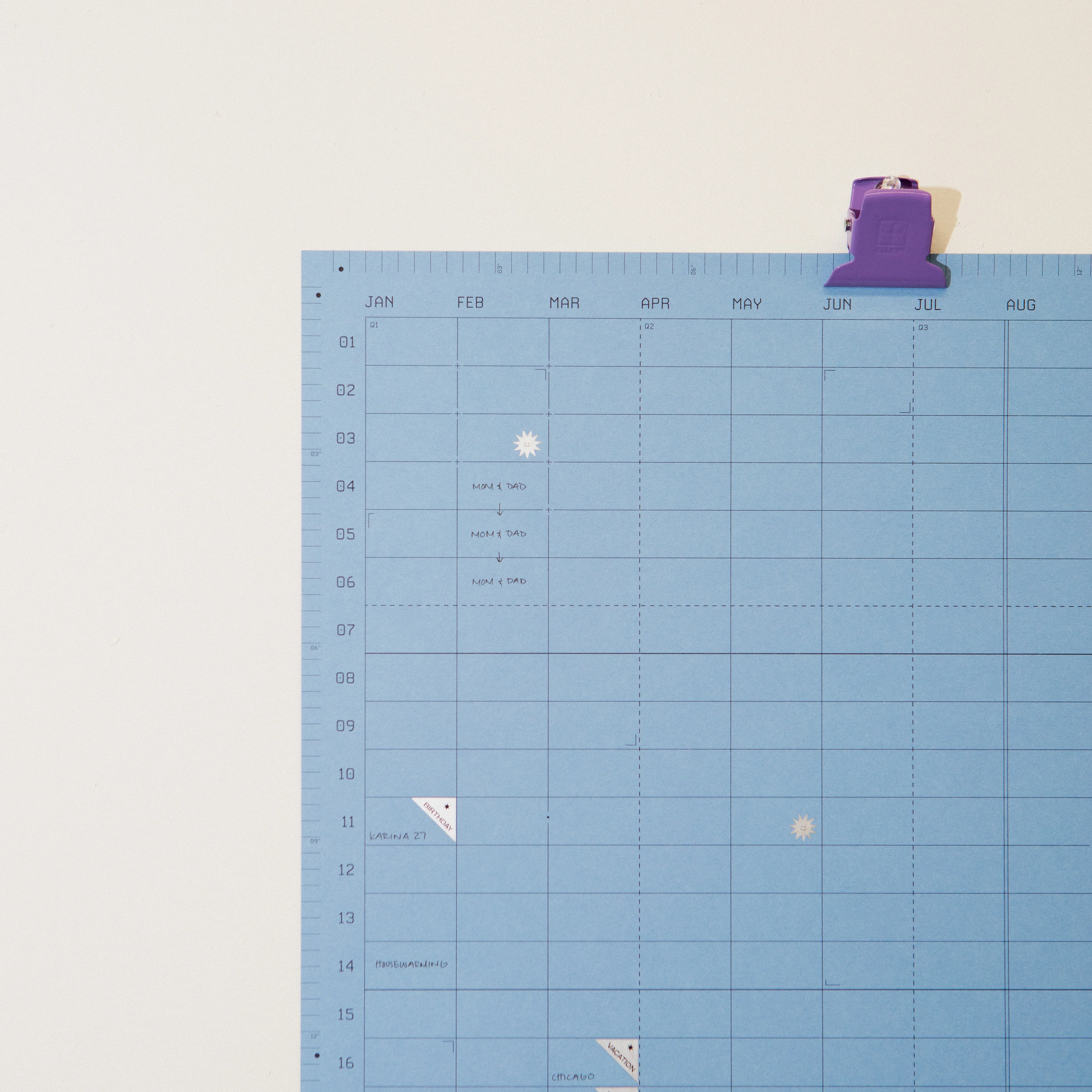 Open Dated 365 Day Wall Calendar | Denim - Image 7
