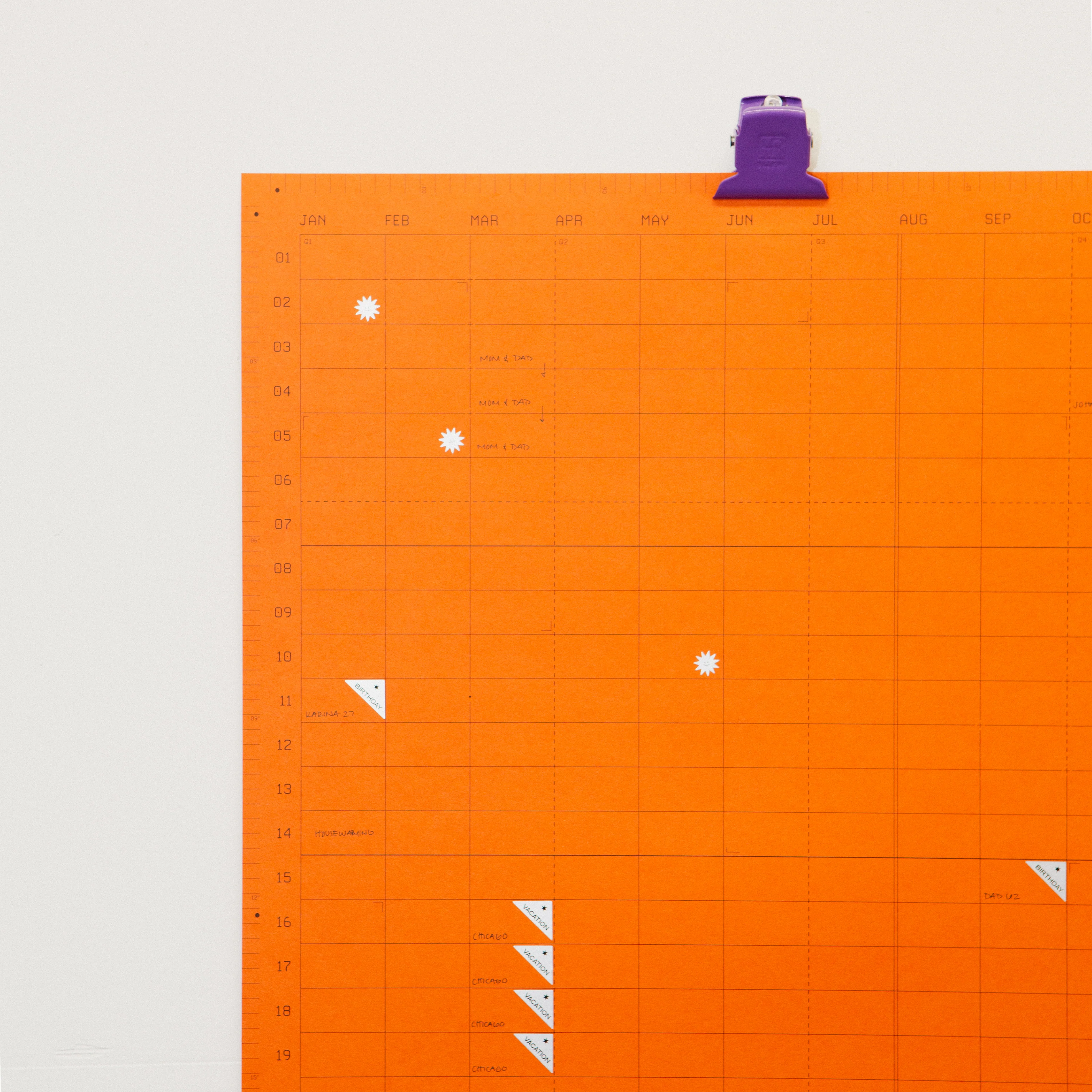 Open Dated 365 Day Wall Calendar | Rust - Image 6